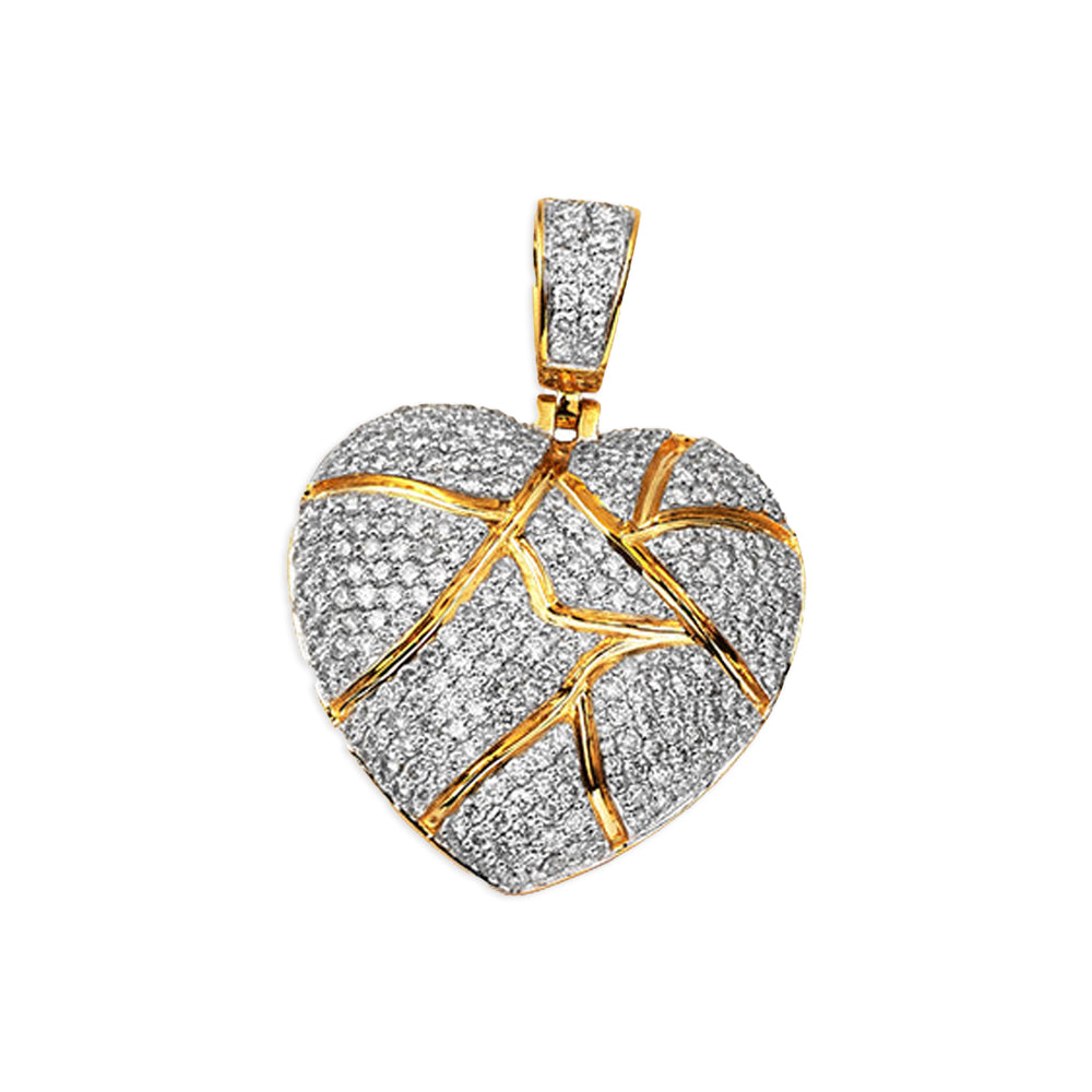 10KY 3.15CTW DIAMOND 'BROKEN HEART' PENDANT