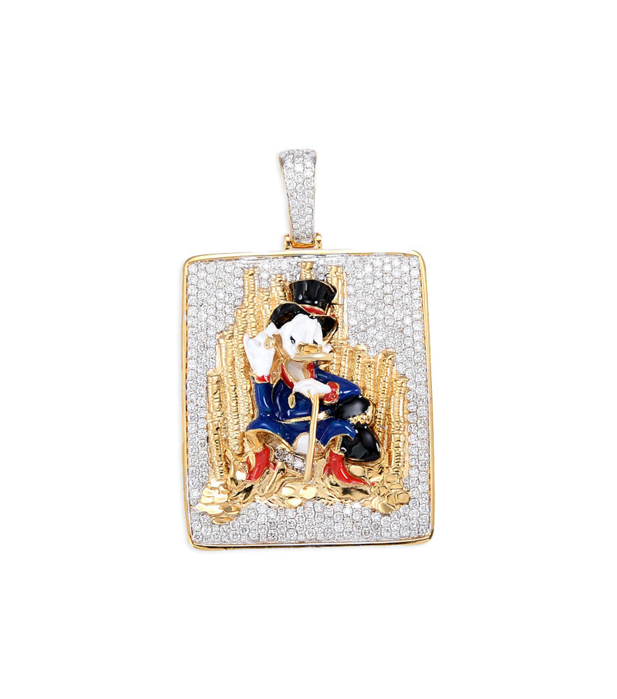 10KY 2.50CTW DIAMOND CARTOON DUCK WITH MONEY STACK