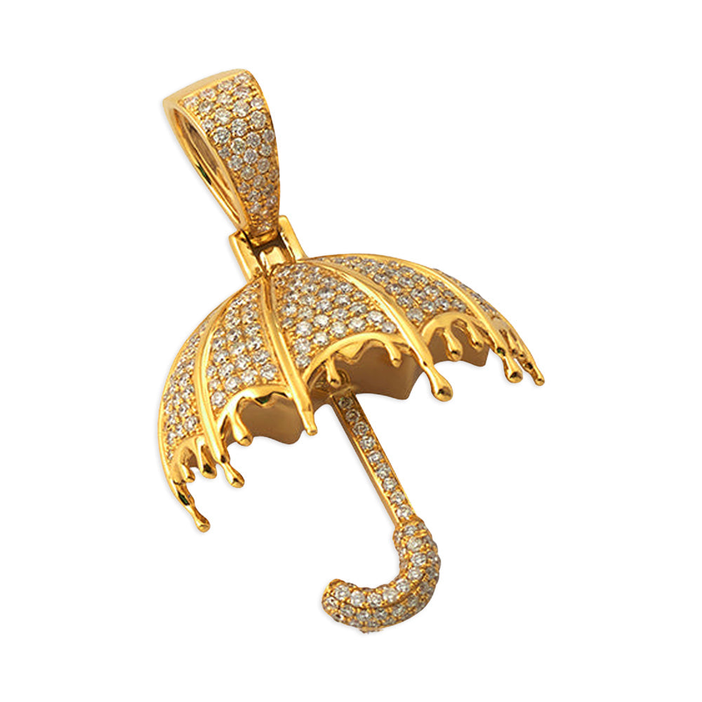 10KY 1.35CTW DIAMOND DRIPPING UMBRELLA PENDANT