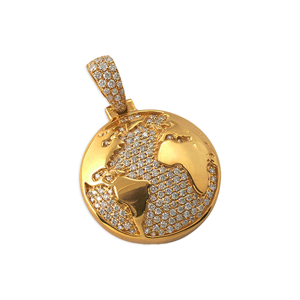 10KY 0.75CTW DIAMOND HALF GLOBE PENDANT