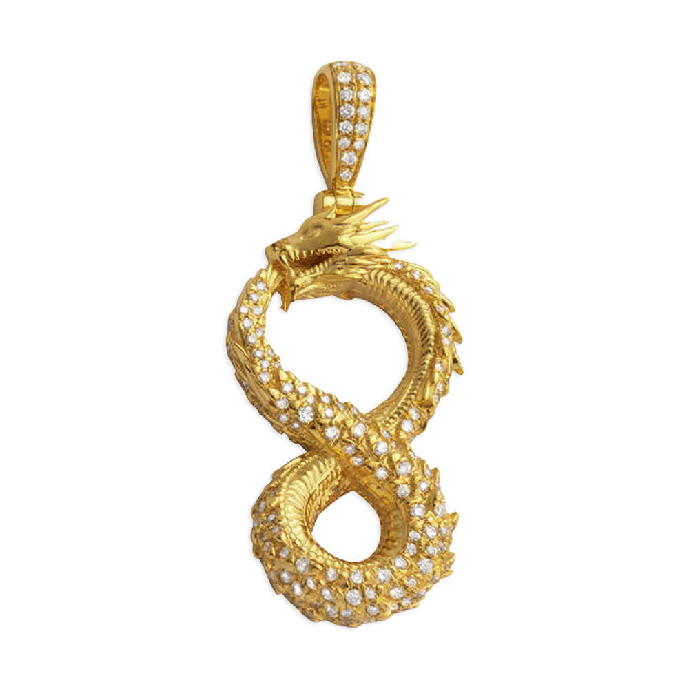 14KY 1.00CTW DIAMOND INFINITY DRAGON PENDANT