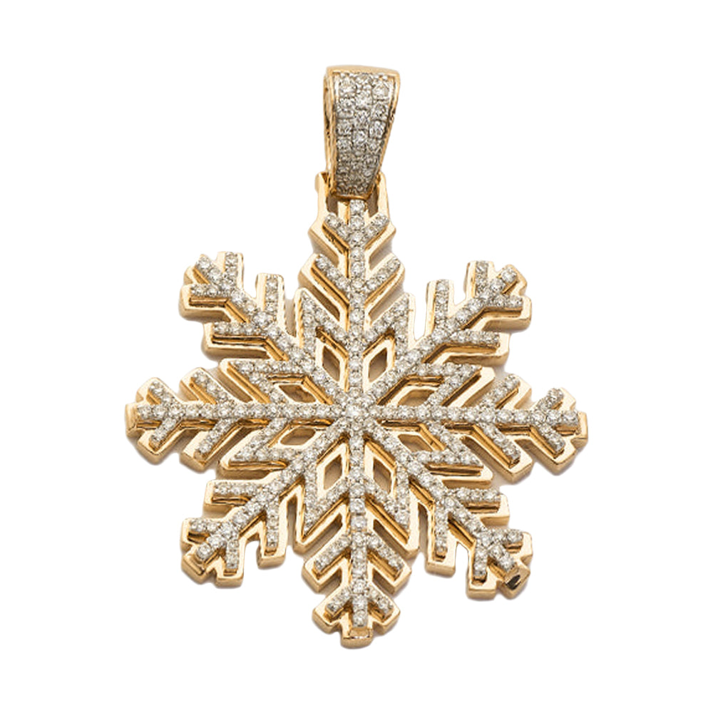 10KY 1.40CTW DIAMOND SNOWFLAKE PENDANT