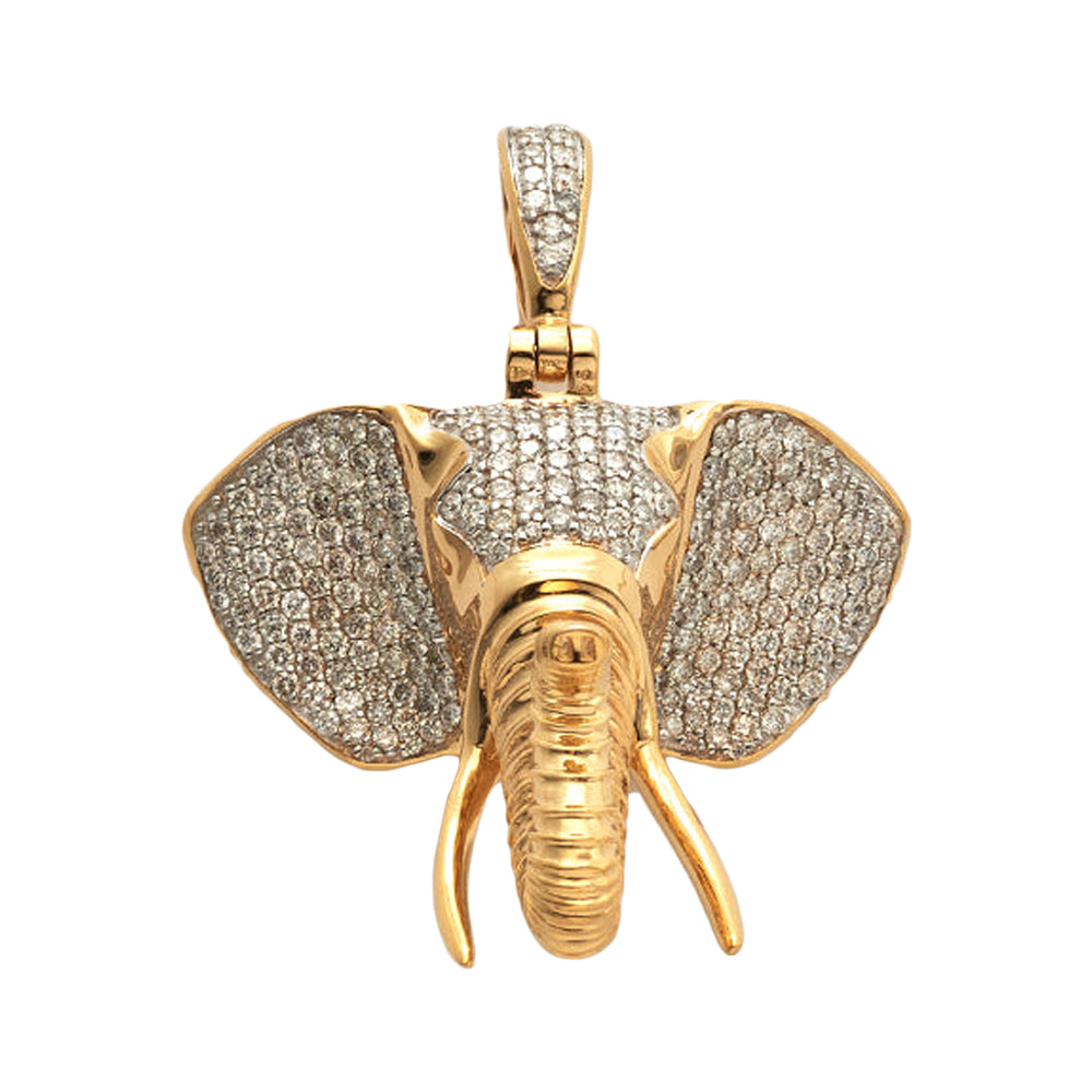 14KY 1.85CTW DIAMOND ELEPHANT HEAD PENDANT