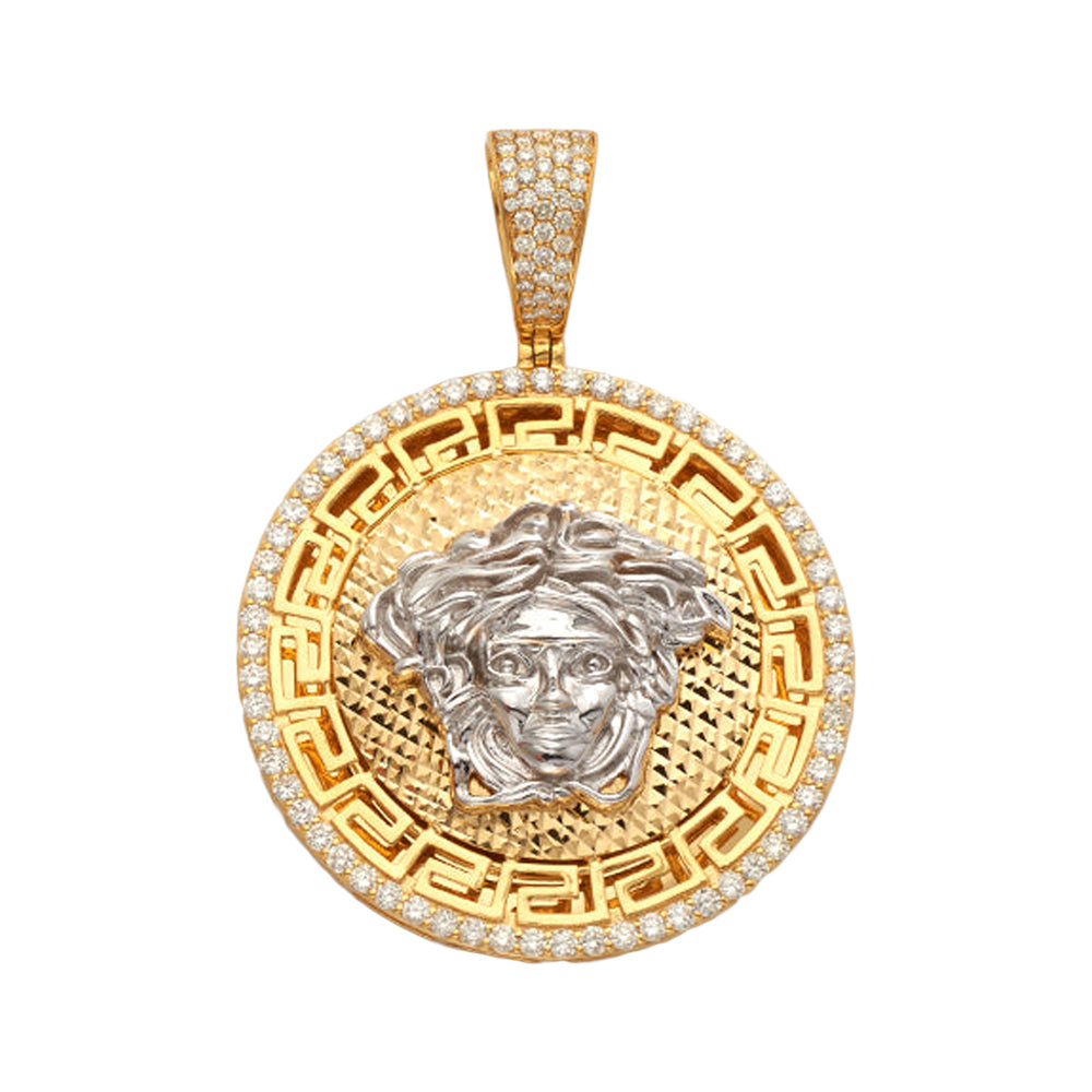 14KY+W 1.50CTW DIAMOND MEDUSA MEDALLION