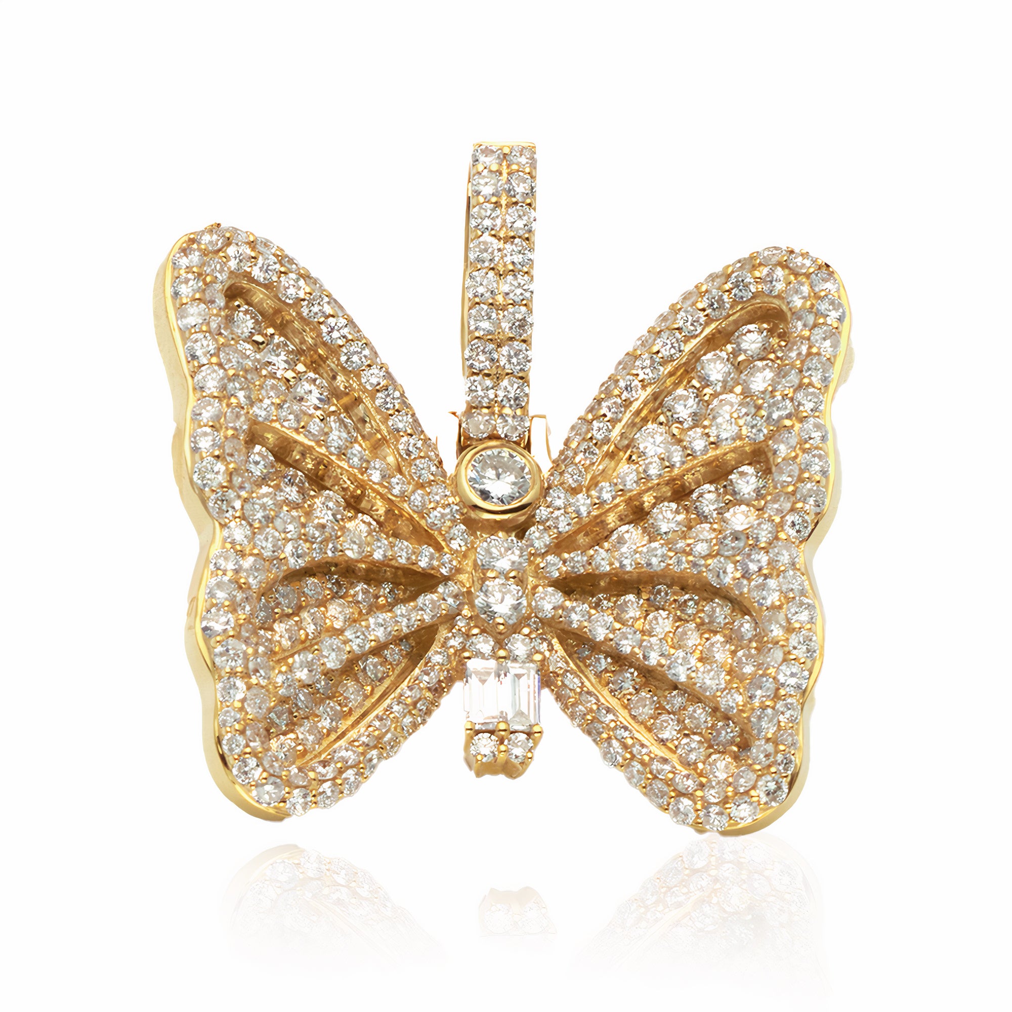 14KY 3.60CTW DIAMOND BUTTERFLY PENDANT