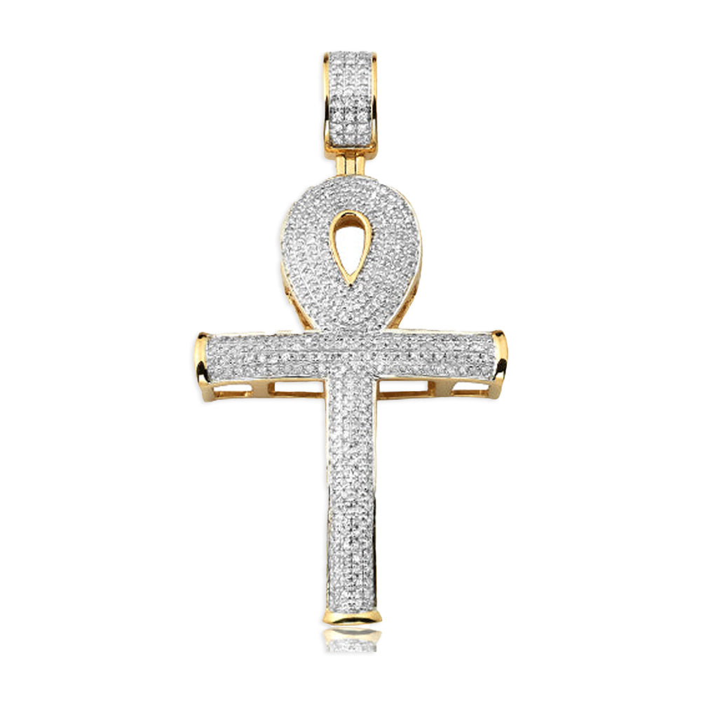 10KY 0.80CTW MICROPAVE DIAMOND ANKH PENDANT