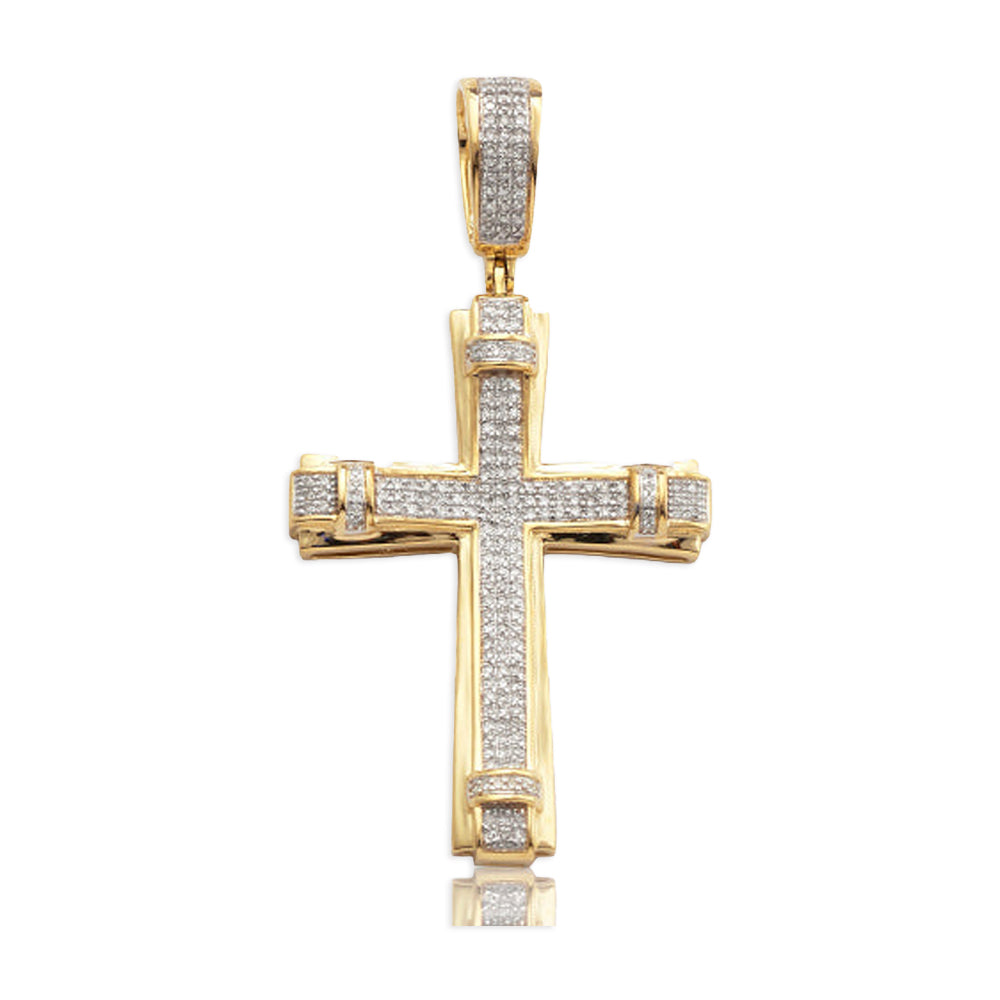 10KY 0.50CTW MICROPAVE DIAMOND CROSS PENDANT