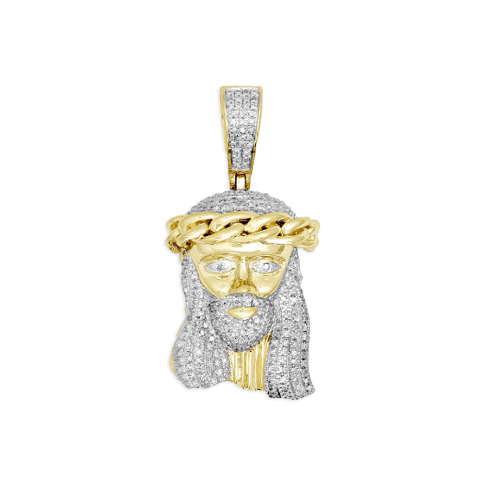 10KY 0.40CTW DIAMOND MIAMI CUBAN JESUS PENDANT