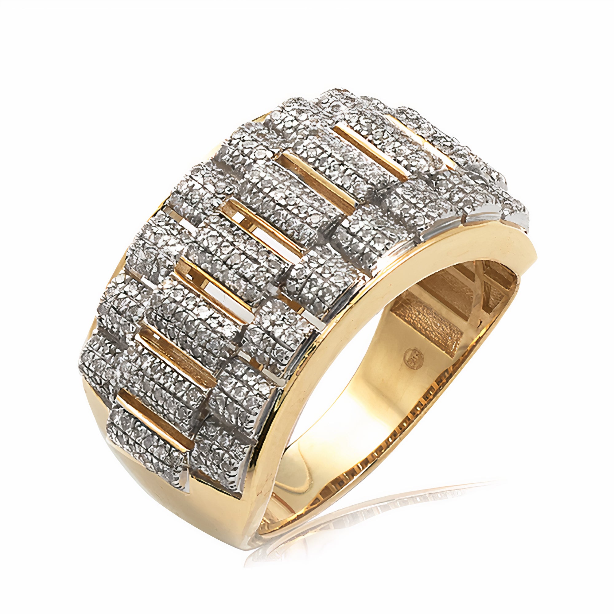 10KY 0.85CTW MICROPAVE DIAMOND MENS ROLEX LINK