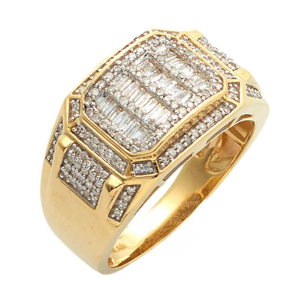 10KY 0.65 CTW  BAQUETTE DIAMOND MEN'S RING