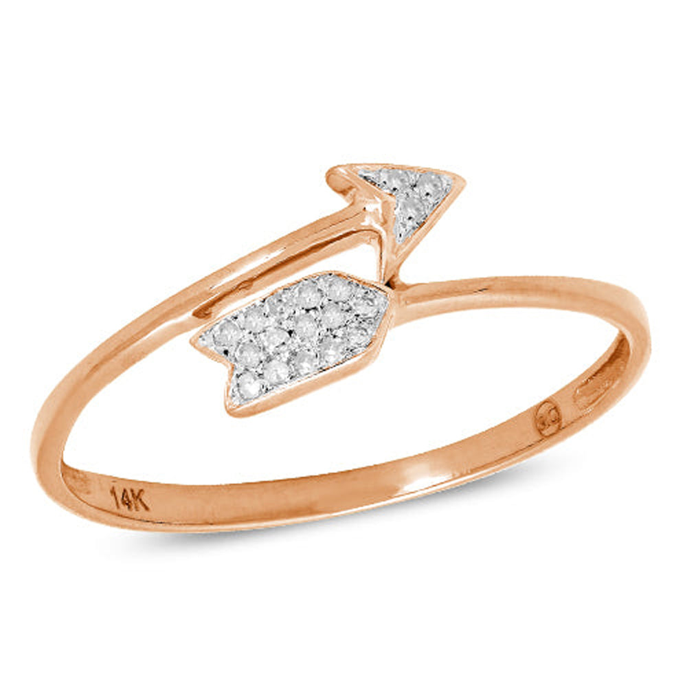 14KR 0.10CTW DIAMOND ARROW RING