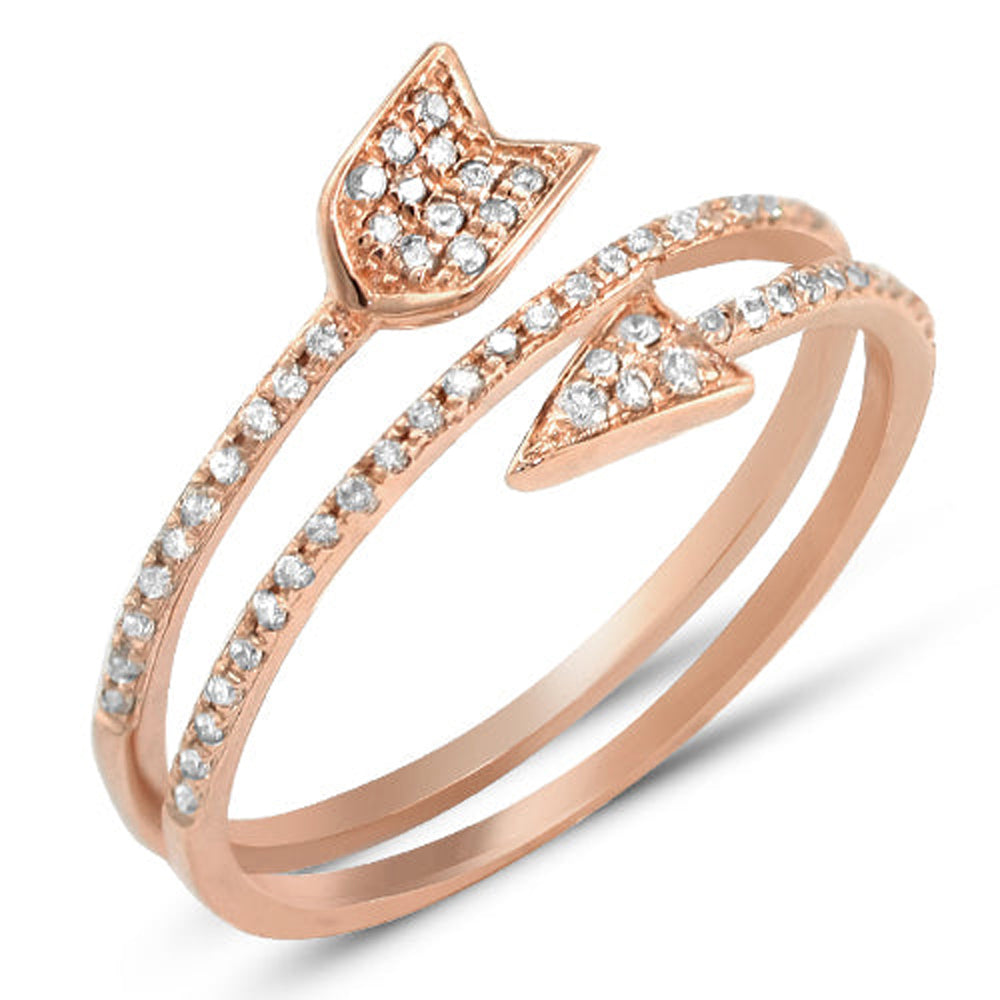 14KR 0.25CTW DIAMOND DESIGNER ARROW RING