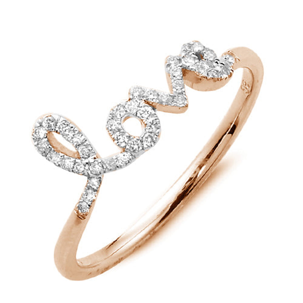 14KR 0.20CTW DIAMOND DESIGNER 'LOVE' RING