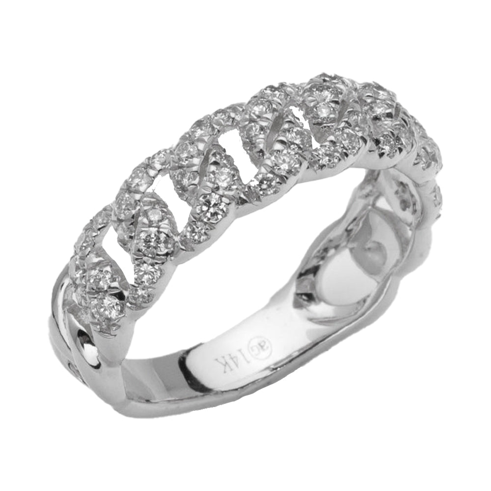 14KW 0.50CTW DIAMOND MIAMI CUBAN RING