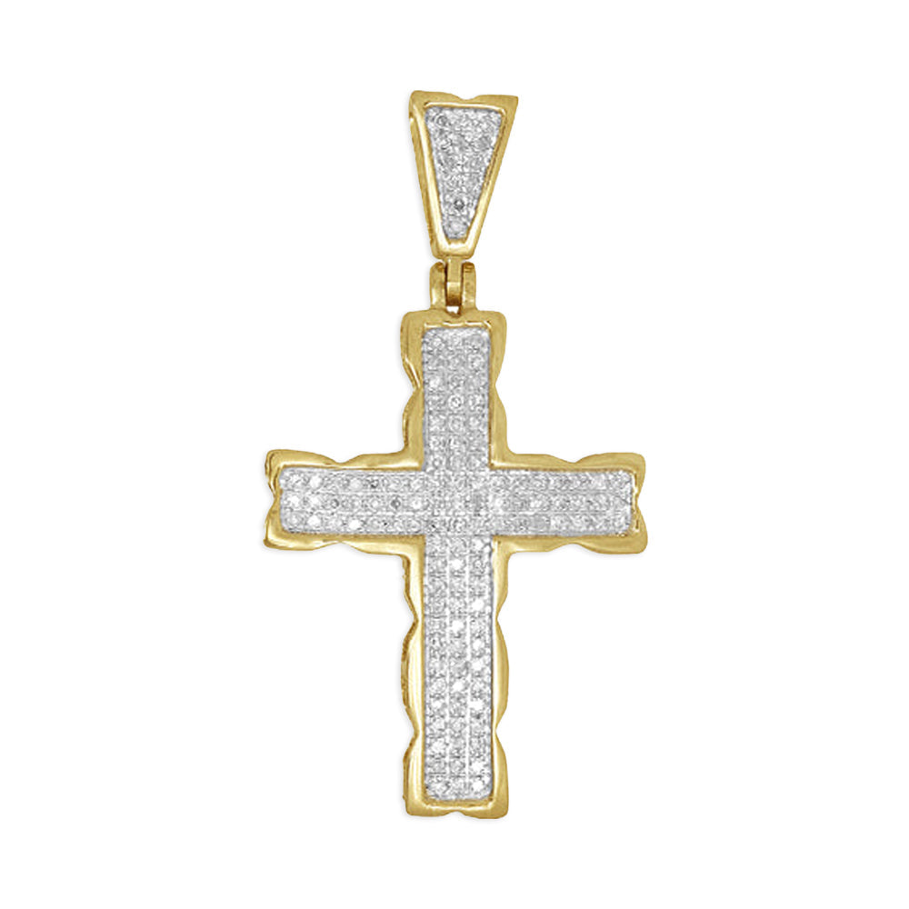 10KY 0.35CTW DIAMOND CROSS PENDANT