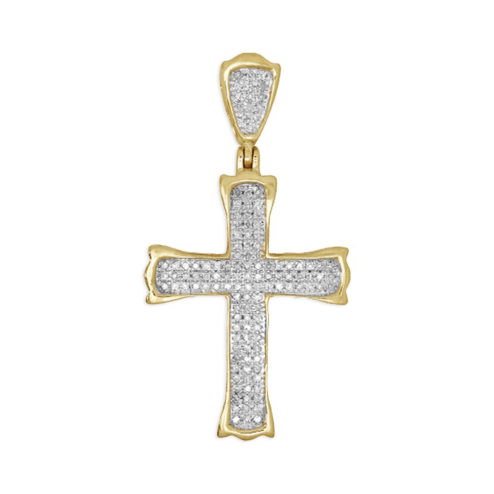 10KY 0.35CTW DIAMOND CROSS PENDANT