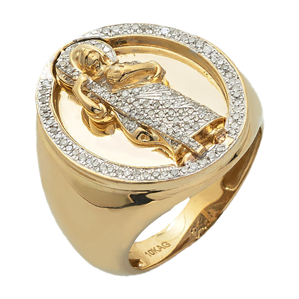 10KY 0.50CTW DIAMOND MENS ST. JUDE RING