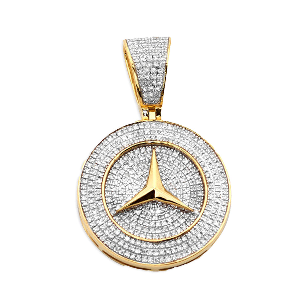 10KY 1.05CTW DIAMOND TRI-STAR AUTOMOBILE PENDANT