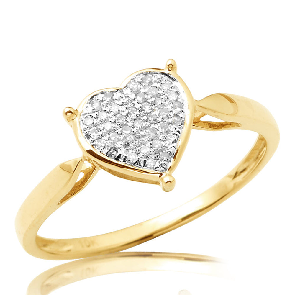 10KY 0.15CTW PRONG DIAMOND HEART RING