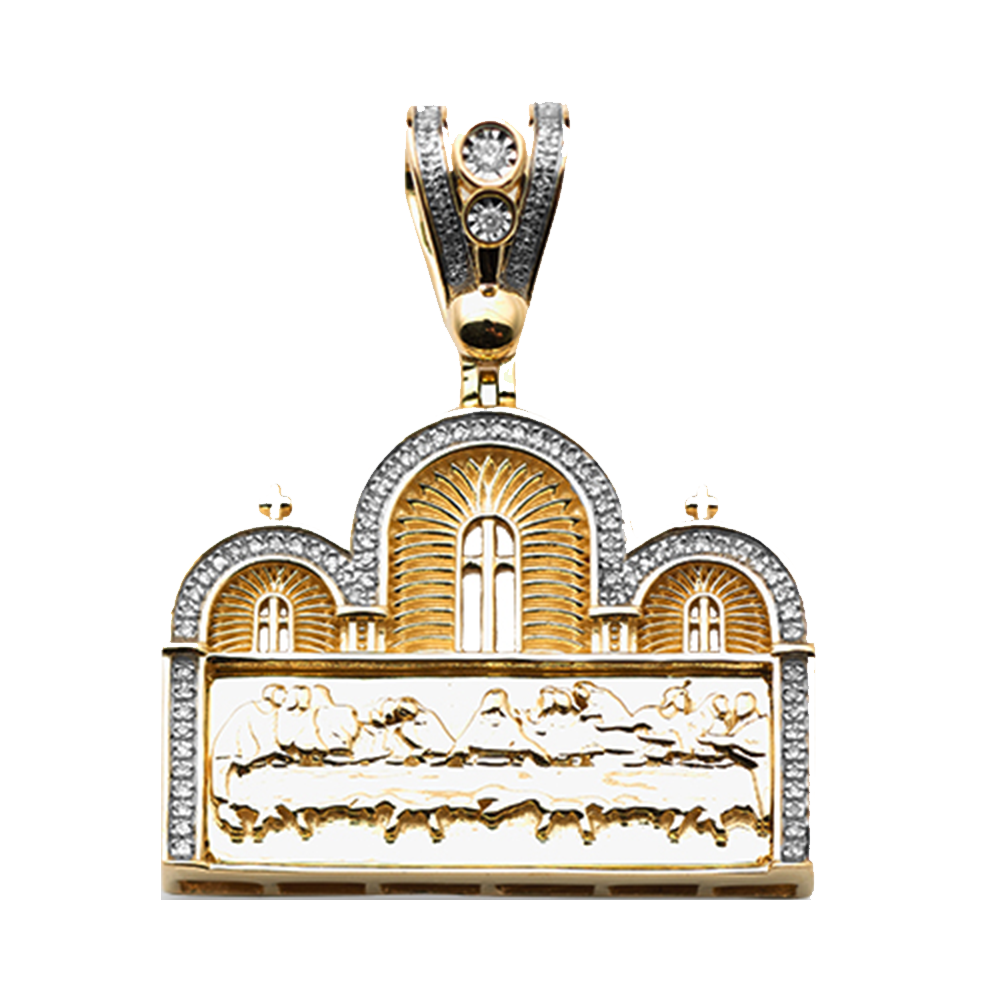 10KY 0.25CTW DIAMOND ''LAST SUPPER' PENDNAT