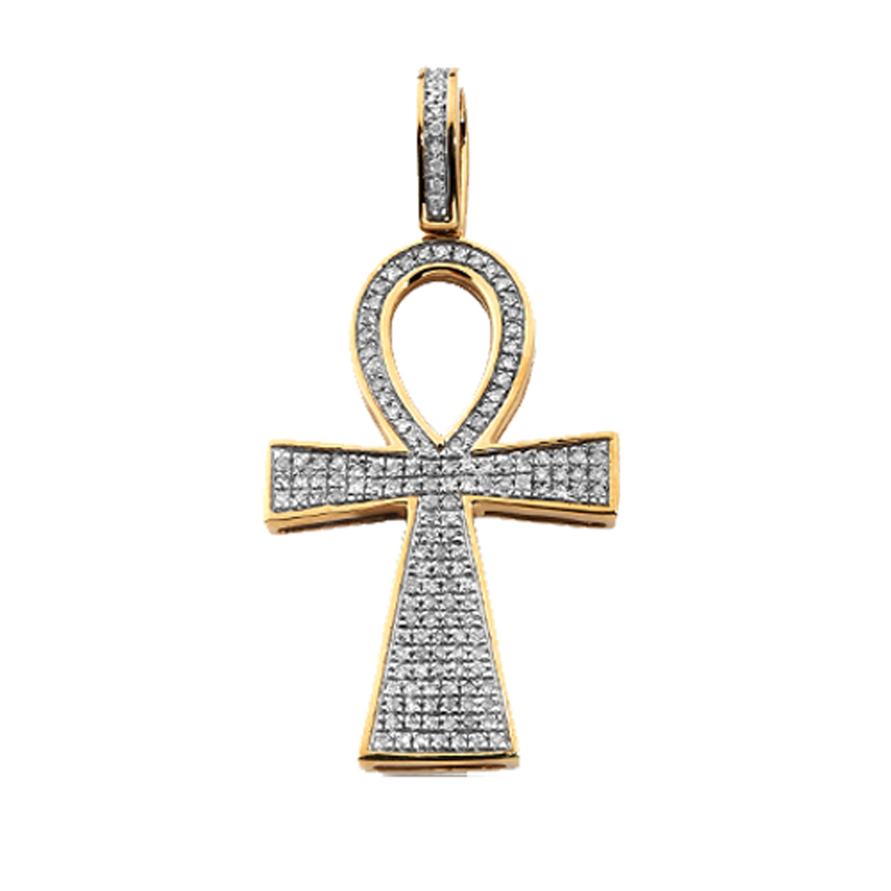 10KY 0.40CTW DIAMOND ANKH CROSS PENDANT