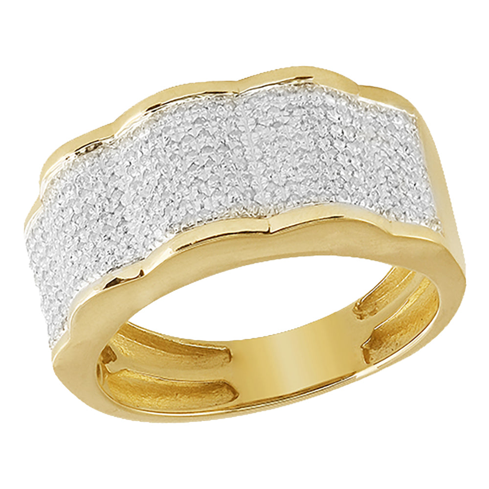 10KY 0.75CTW MICROPAVE DIA MENS RING