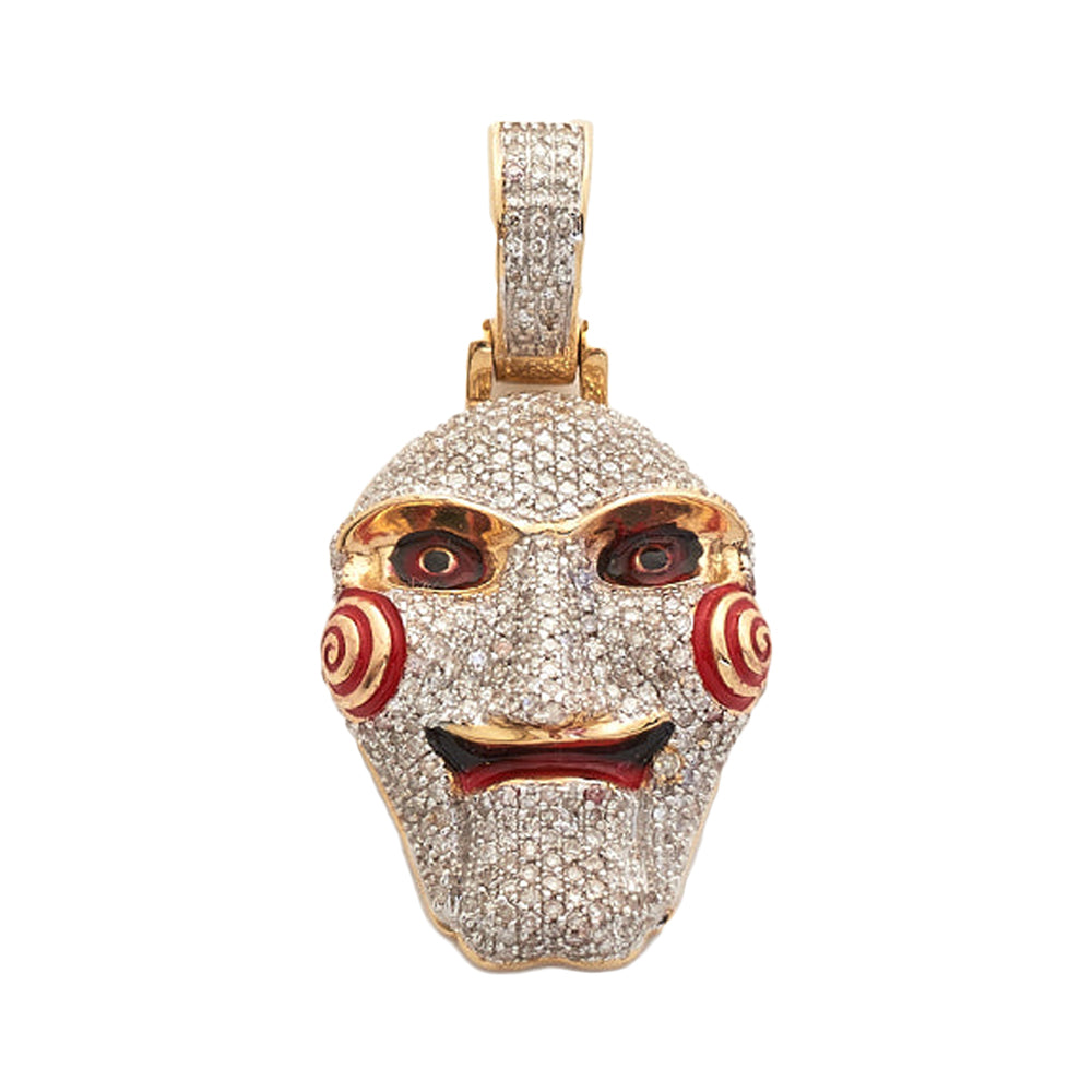 10KY 0.60CTW DIAMOND JIGSAW MASK PENDANT