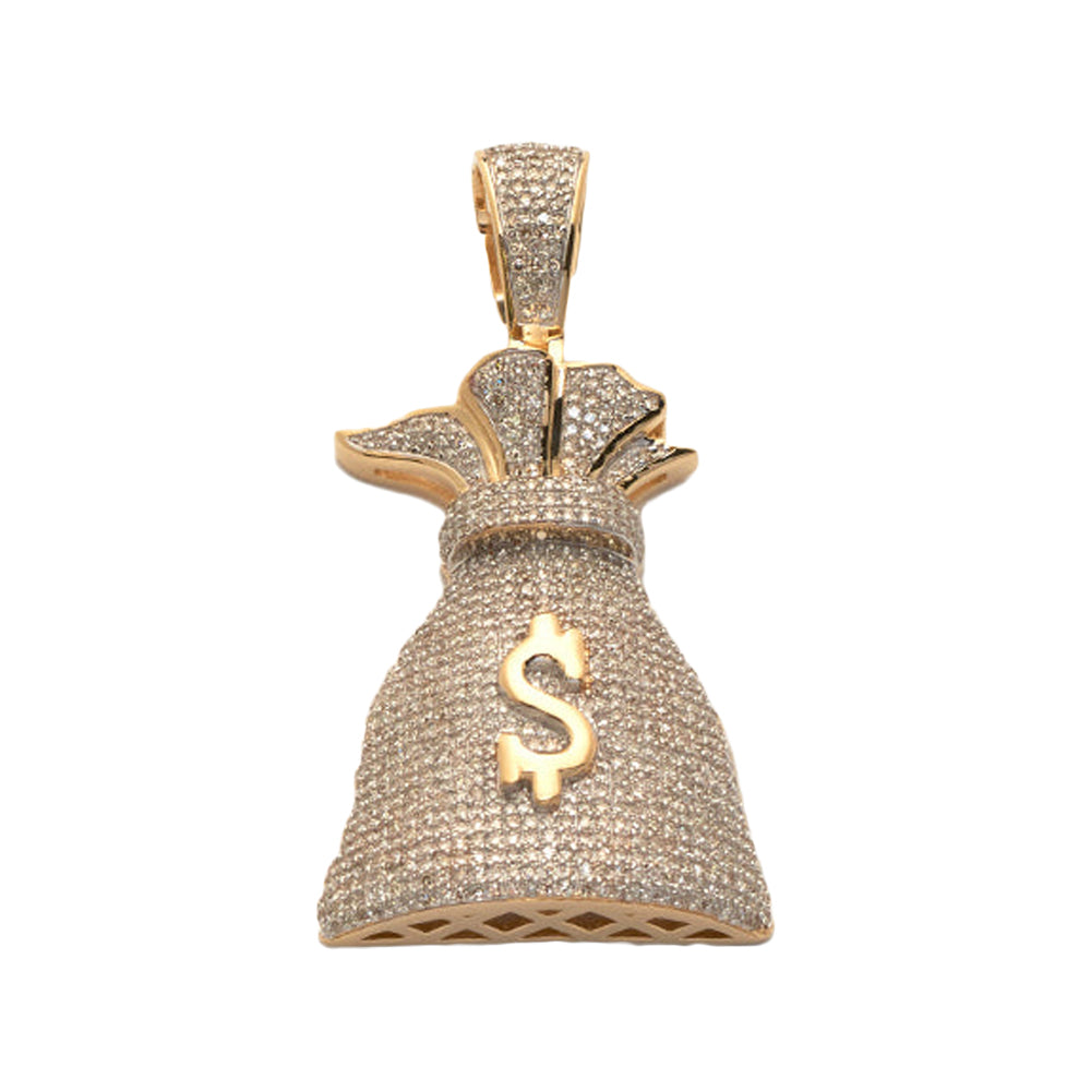 10KY 2.20CTW DIAMOND MONEY BAG PENDANT