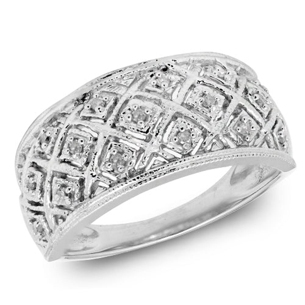 SS 0.10CTW DIAMOND FANCY BAND