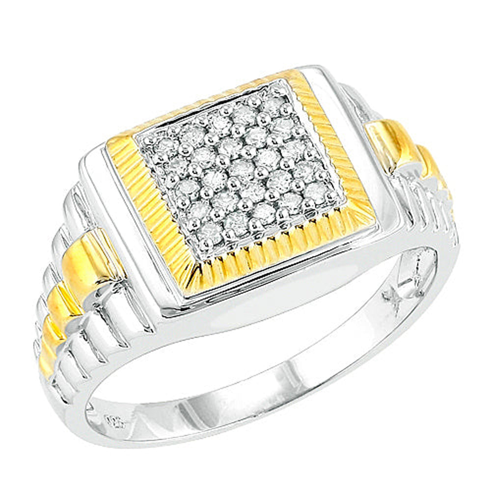 SS 0.35CTW DIAMOND FANCY MENS RING