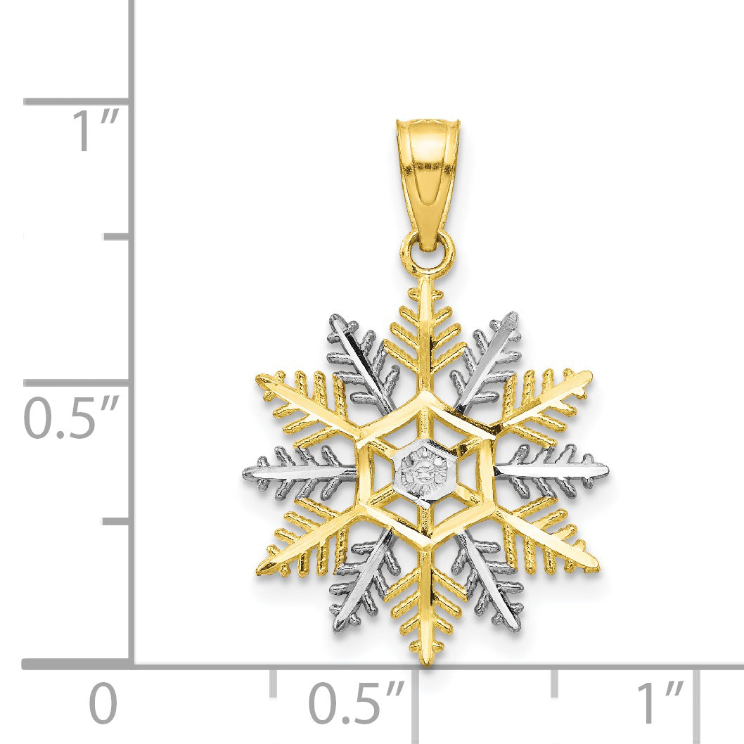 10K w/Rhodium Snowflake Charm