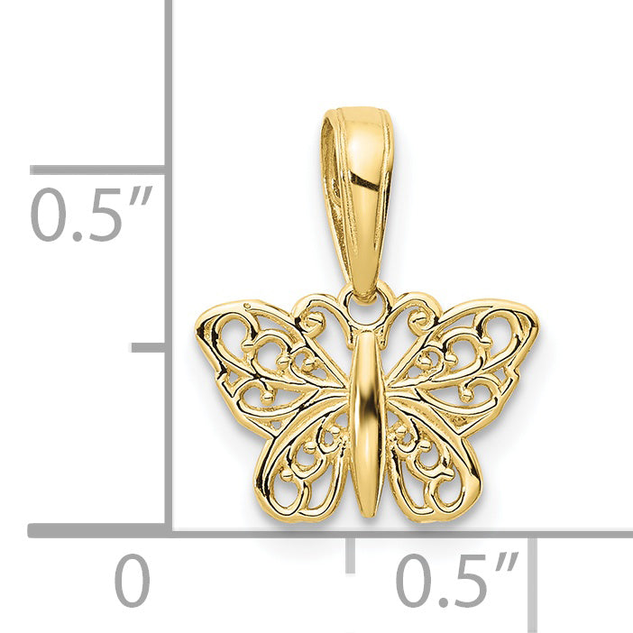 10K Filigree Butterfly Charm