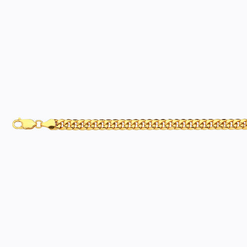 14K 6MM YELLOW GOLD HOLLOW MIAMI CUBAN 8.5" CHAIN BRACELET