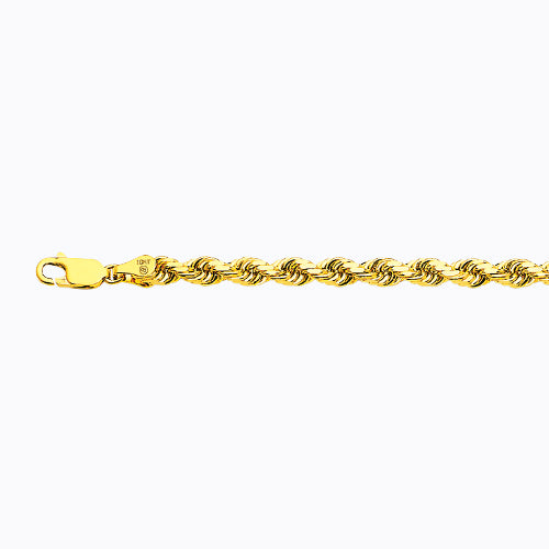 14K 5MM YELLOW GOLD SOLID DC ROPE 18