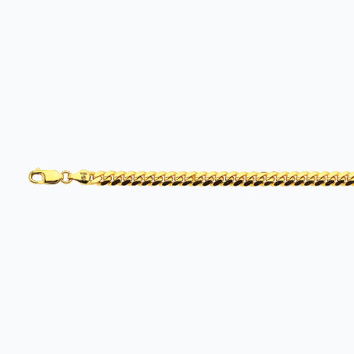 14K 6MM YELLOW GOLD SOLID MIAMI CUBAN 7.5