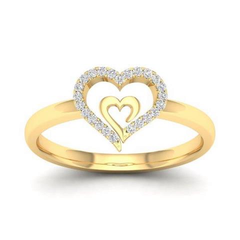 10KT 0.06CT D-LADIES RING 