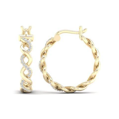 10K 0.10CT D-EARRING- HOOP