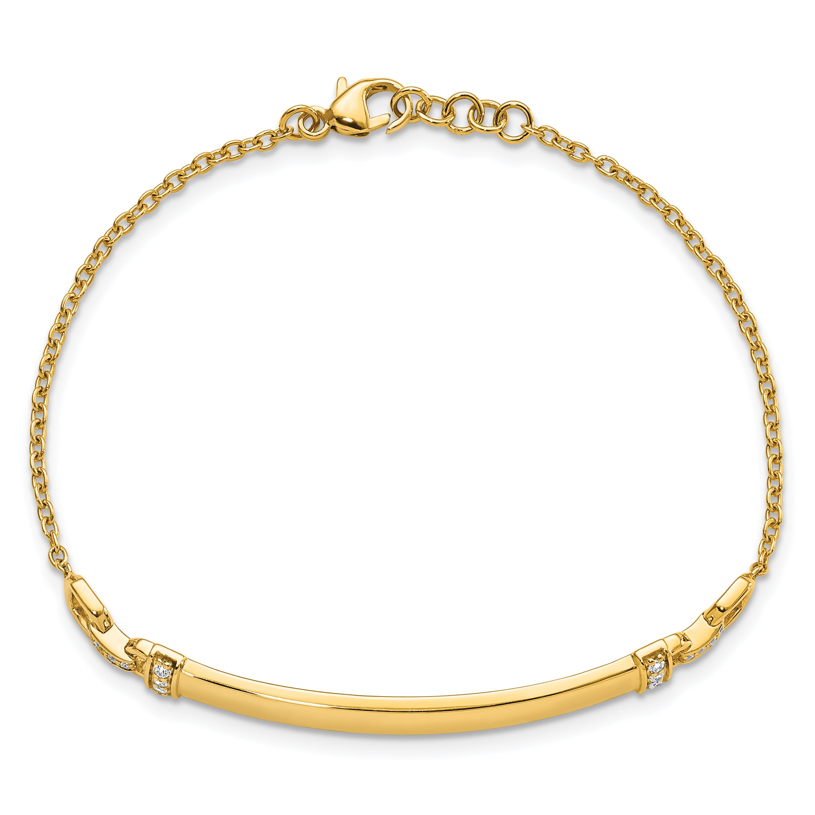 14k Diamond ID Bracelet