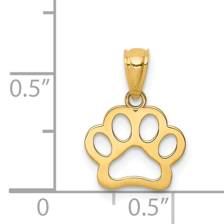 14K Dog Paw Pendant