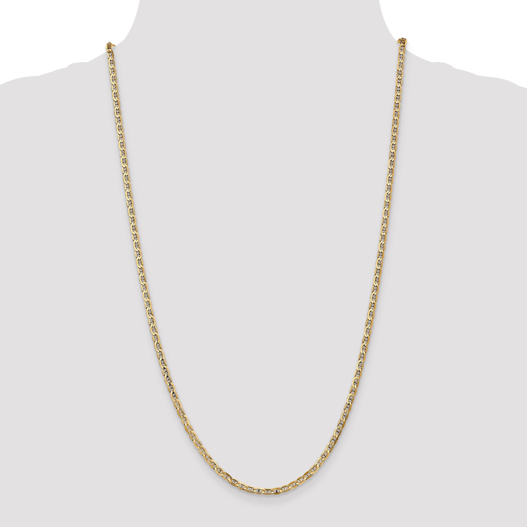 14k 3mm Concave Anchor Chain