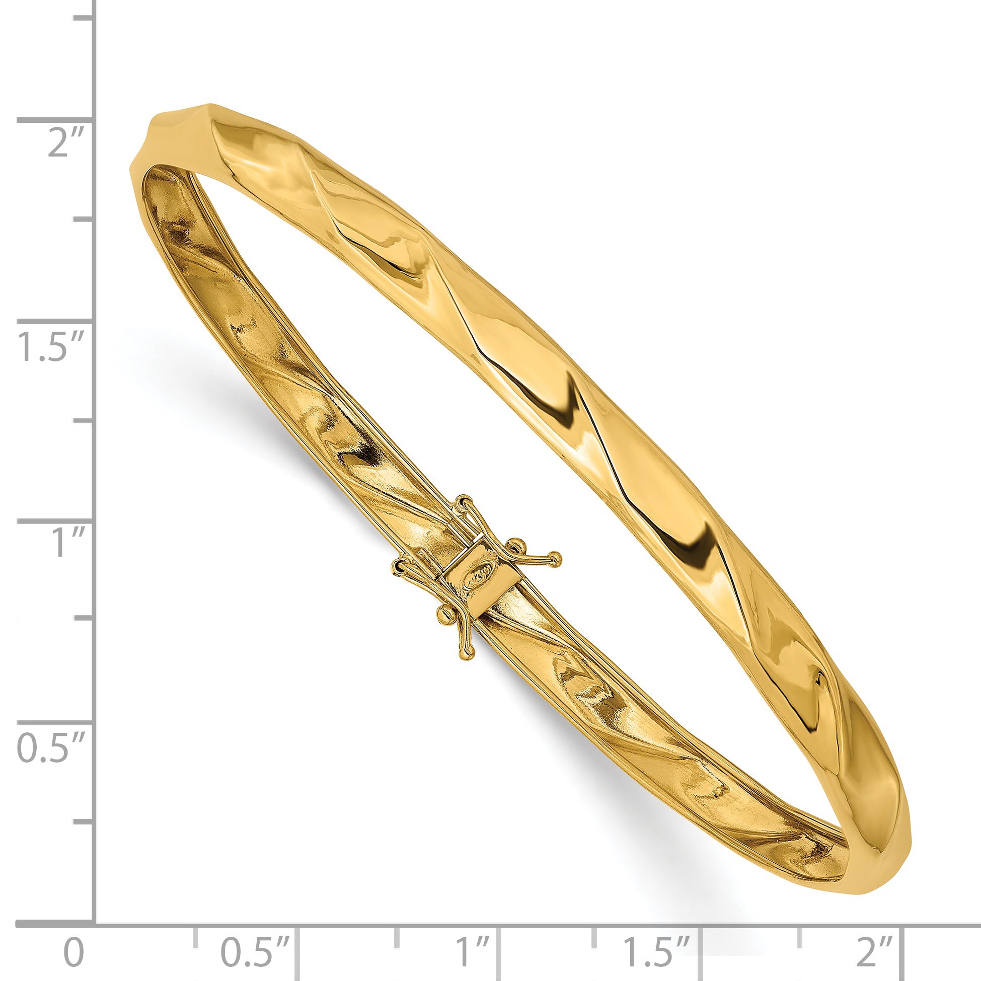 14k Yellow Gold Polished Twisted Flexible Bangle