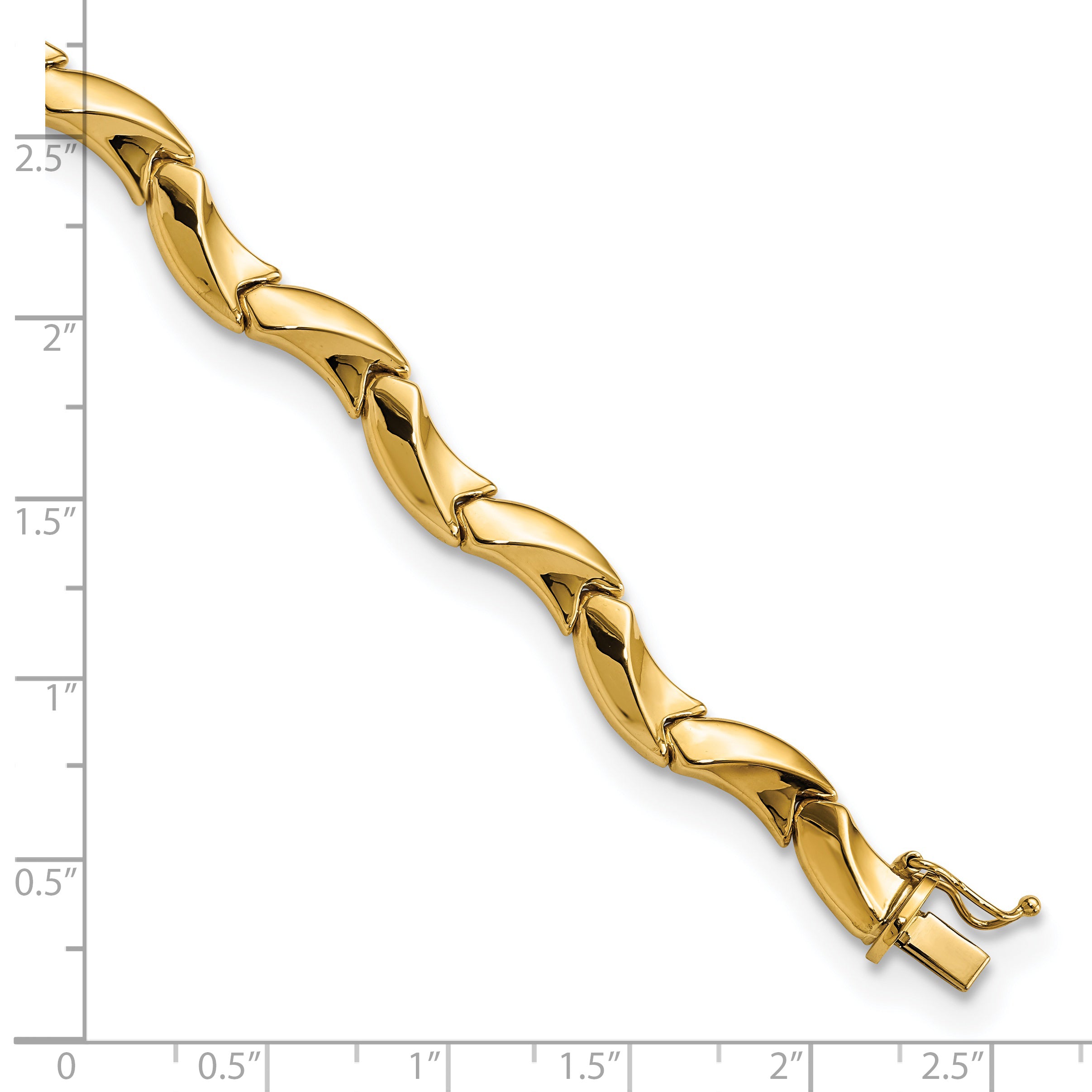 14K Polished Fancy Wavy Link Bracelet