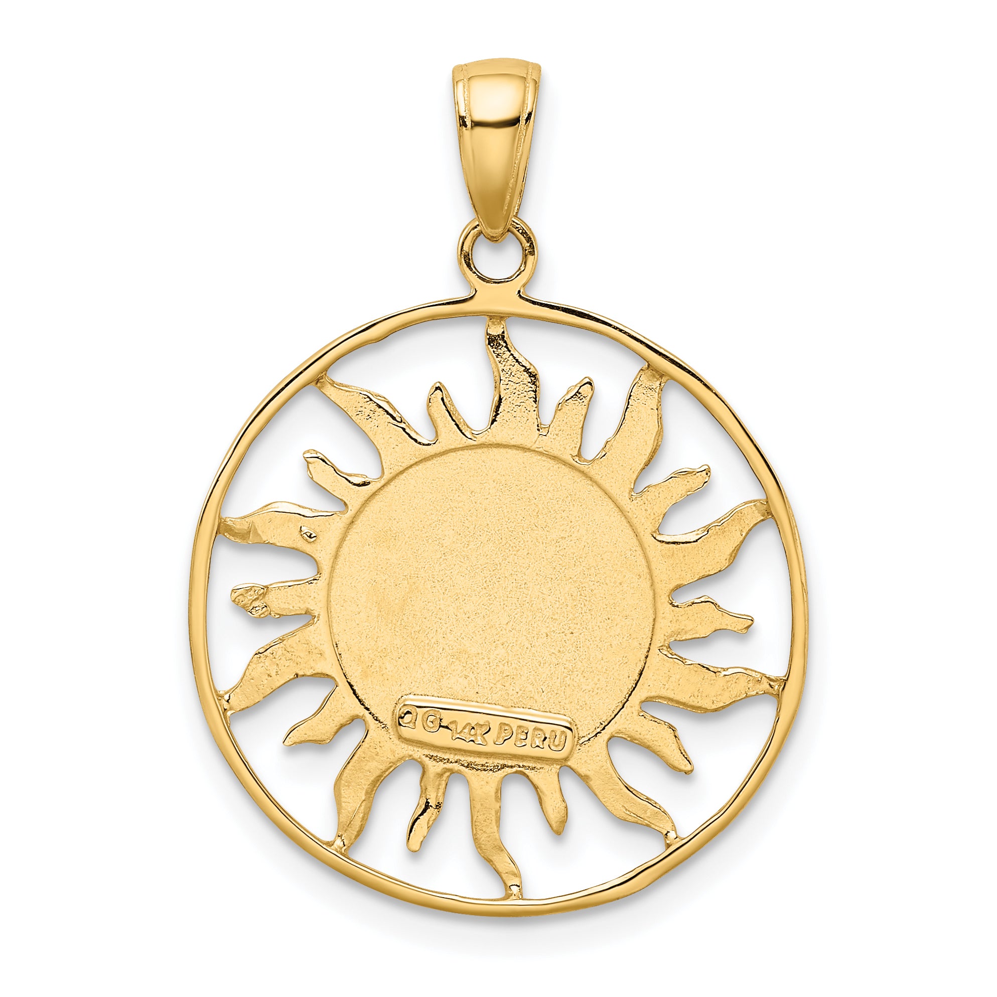 14k Diamond-cut Sun with Moon and Stars Charm