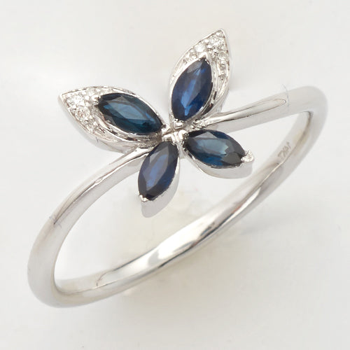 14KW 0.05CTW DIAMOND BUTTERFLY RING W/