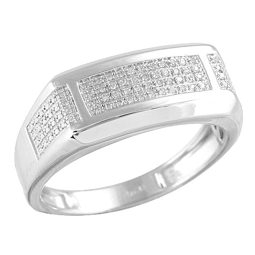 SS 0.15CTW DIAMOND MENS RING