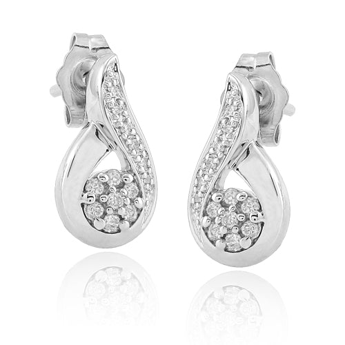 SS 0.15CTW DIAMOND FANCY EARRINGS