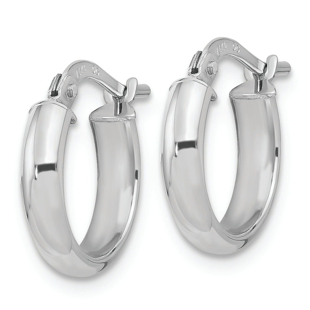 14k White Gold Polished 2.9mm Hoop Earrings