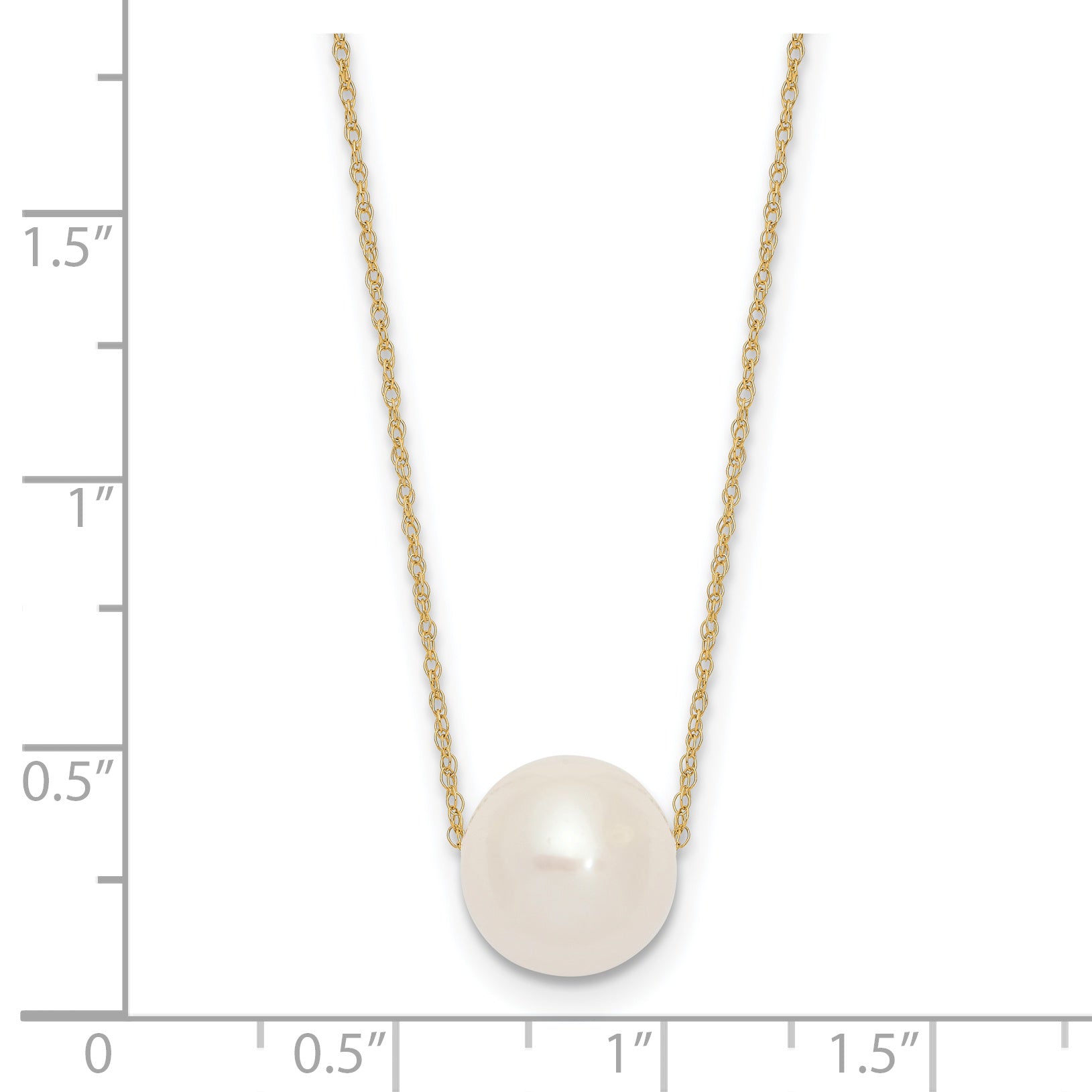 14K 10-11mm Round White FWC Pearl Rope Necklace